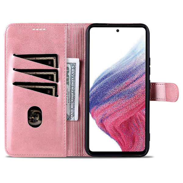 Samsung Galaxy A55 5G Case Lompakon puhelimen cover Magneettinen lukko Rose Gold
