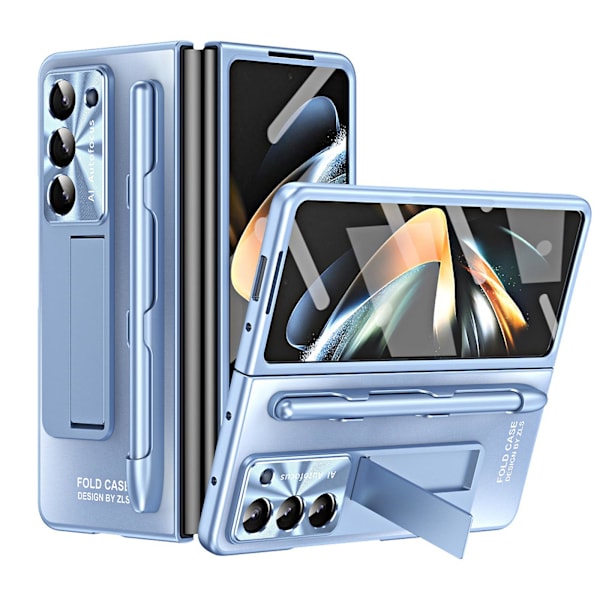 Galaxy Z Fold 5 case , jossa S-kynä ja S Pen -paikka, sisäänrakennettu näytönsuoja ja jalusta Samsung Galaxy Z Fold 5 case blue