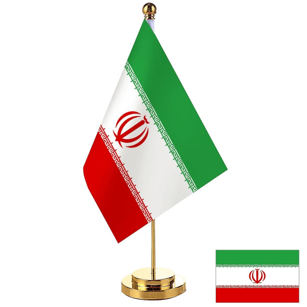 14x21cm toimistopöytä Iranin lippu Banneri Kokoushuoneen pöytäjalusta Iranin set Kokoustilan koristelu Iran Gold