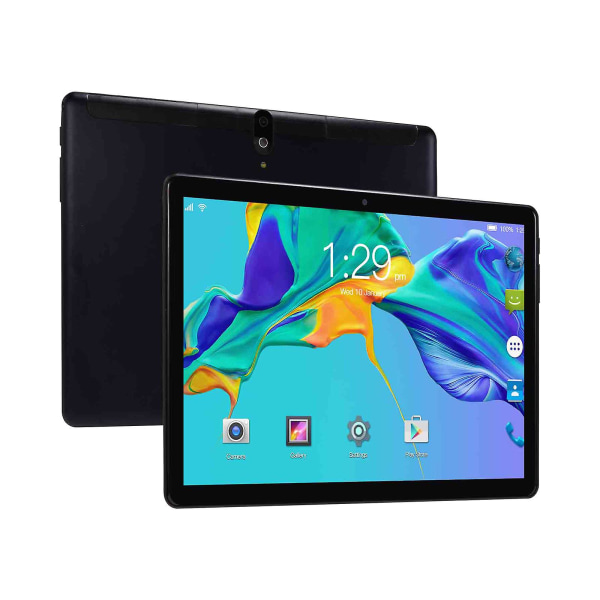 Opgraderet 2+16G 10,1 tommer Tablet PC IPS HD Skærm WiFi Bluetooth Stemmeopkald Spil Video Læring Tablet Android 10.0 System Dual SIM Dual Standby Fuld N Black