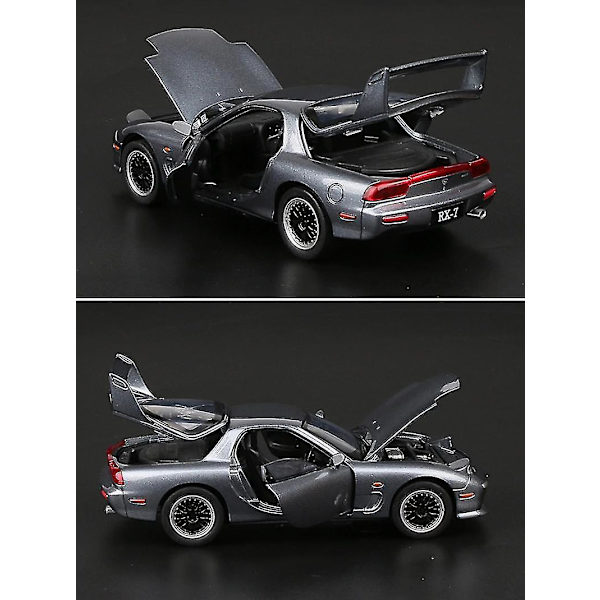 1:32 Leluauto Mazda Rx7 Urheiluauto Seosauto Harmaa