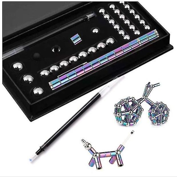 Magnetic Pole Pen Metal Magnet Legetøj Anti-stress Multicolor Style 1