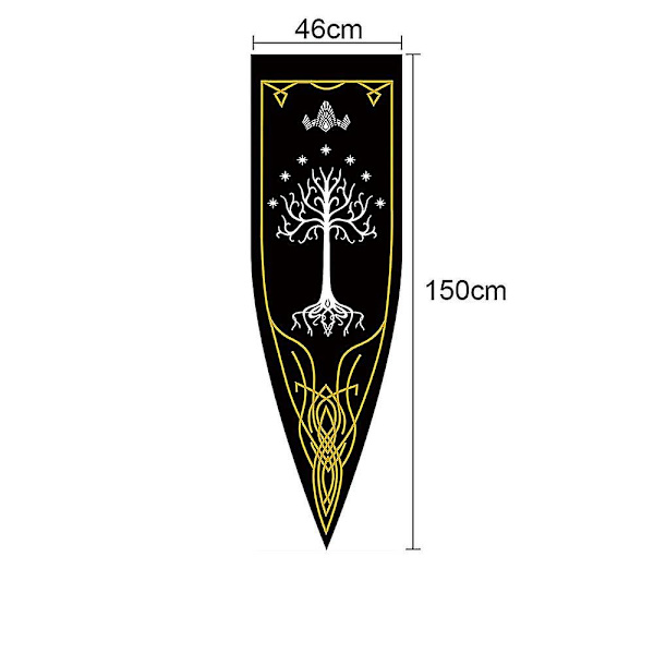 46x150cm Keskiaikainen kuningaskunta Rohan Gondor Horse Tree Banner Lippu Seinäriippu Koti Asuntola Olohuone Viiri Lippu Burgees Sisustus (DP) A