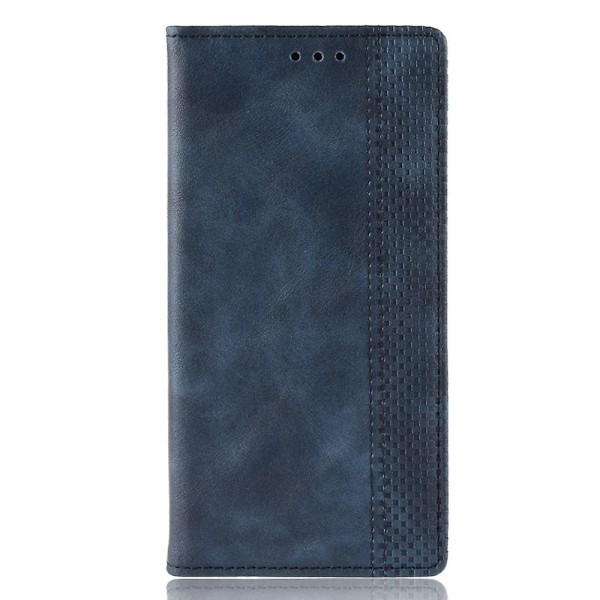 Vintage -tyylinen nahkalompakko-puhelimen case LG G8s Thinq:lle Blue