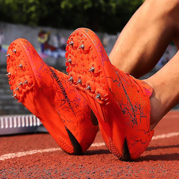 Herre atletiksko Spikes Track Race Jumping Sneakers Professionelle Running Nail Spikes Sko Hj259 Orange 40