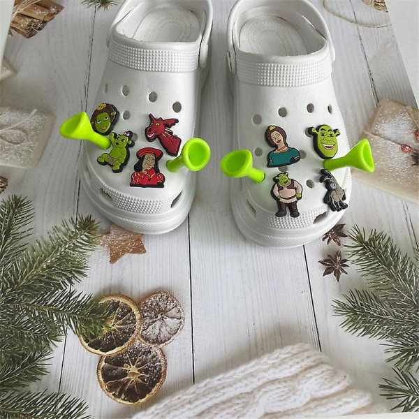 Sko Charms Dekoration Tegnefilm Shrek Ører Crocs Charms Diy Sko Charms Party Light Green S