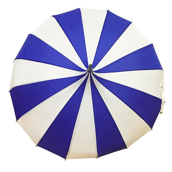 Elegantti pitkäkahvainen tuulenpitävä sateenvarjo Auringon sateen käyttö 16 kylkeä Mustavalkoinen Design Pagoda Tyyppi B