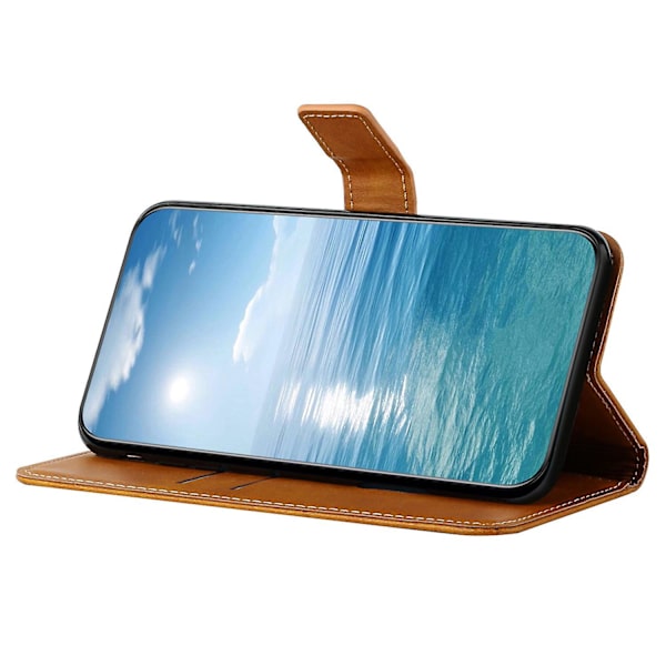 Til Samsung Galaxy A15 5G etui ensfarvet pung læder telefoncover Yellow Style A Samsung Galaxy A15 5G