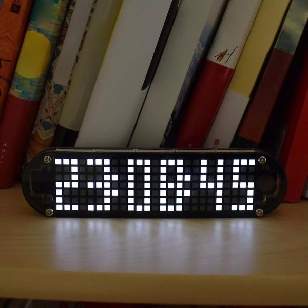 Hög noggrannhet Multifunktion Led Dot Matrix Animation Effects Clock Diy Kit Nytt White