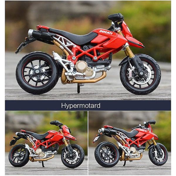 Maisto 1:18 Ducati Hypermotard Alloy Racing Motorcykelmodell Diecast Metal Toy Street Motorcykelmodell Simulering Barnpresentleksak Motorcyklar With foam box