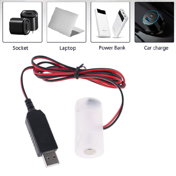 Am2 Lr14 C batterieliminator 2m usb drevet kabel Udskift 1 til 4 stk 1,5v C størrelse batteri til led stearinlys legetøj og mere 3V