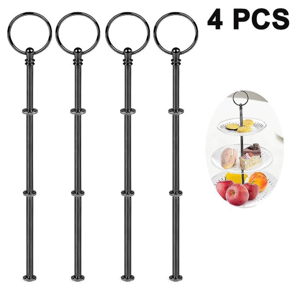 4 set 3 tasoinen kakkuteline Black