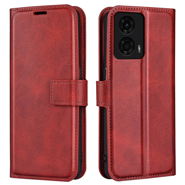 Til Motorola Moto G24 4G magnetisk telefontaske PU Læder Pung Style Cover Red