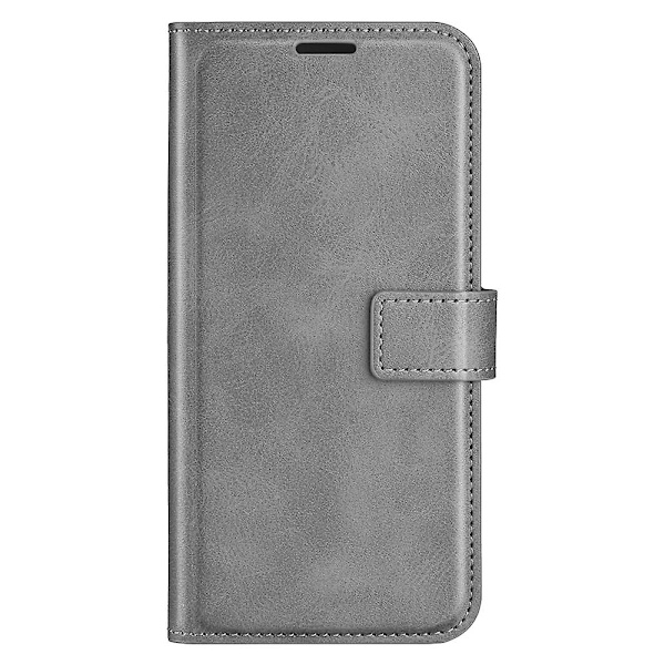 Til Motorola Moto G24 4G magnetisk telefontaske PU Læder Pung Style Cover Grey