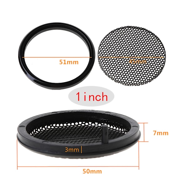 1/2/3/4/5/6 tuuman musta auton kaiutinritiläverkko mesh sarvi cover ympyräkotelo verkko tee itse - koristetarvikkeet 1inch