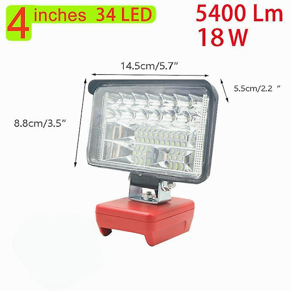 3/4/5/8 tuuman sähköinen led Milwaukee M&18 18v Li-ion akku kannettava lamppu sisäkäyttöön ulkokäyttöön kohdevalo työvalo 8 inches