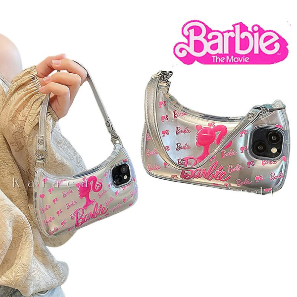 Barbie Håndtaske Style Mobiltelefon Taske Til Iphone14promax Tegneserie Kawaii Piger Prinsesse Smartphone Shell Kvinder Beskyttelsescover iPhone 14promax