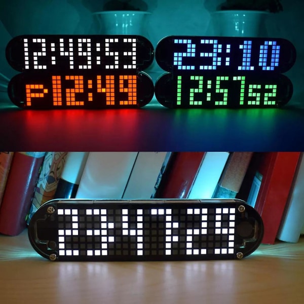 Hög noggrannhet Multifunktion Led Dot Matrix Animation Effects Clock Diy Kit Nytt Blue