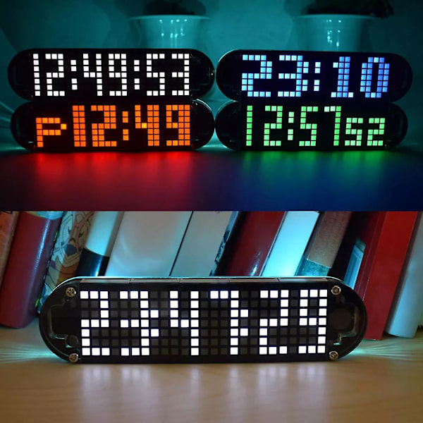 Høj nøjagtighed Multifunktion Led Dot Matrix Animation Effects Clock Diy Kit Nyt Blue