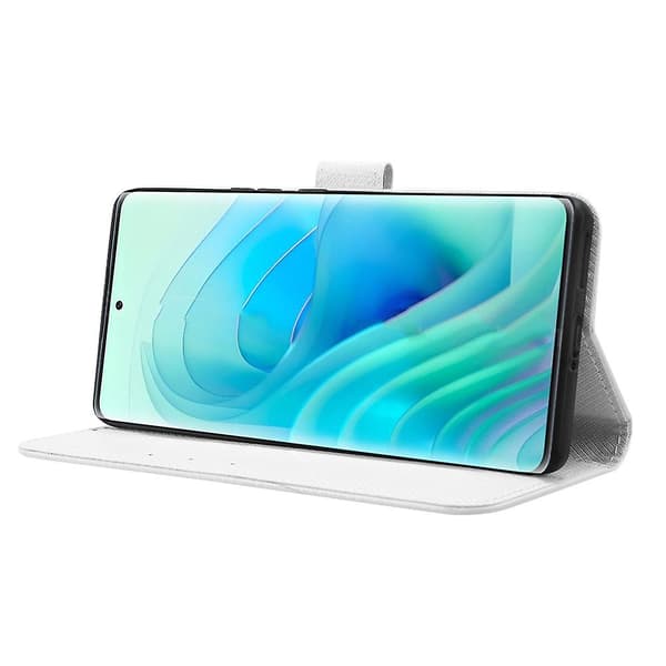 För Itel S23+ S681l Case Plånbok Pu Läderställ Diamond Texture Cover White