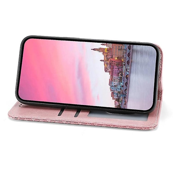 För Oppo A79 5g / A2 5g Case Calf Texture Pu Läder+tpu Stativ Cover Rose Gold