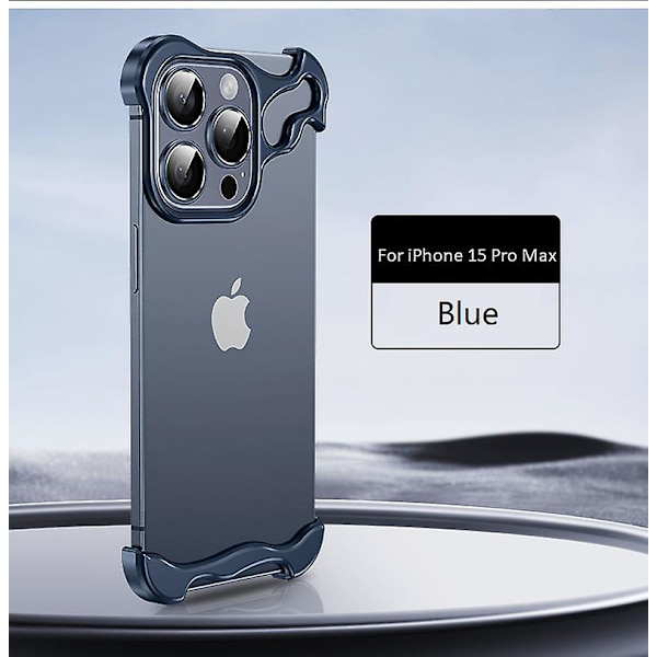 Metallirunkoinen case Iphone 15 Pro Max -puhelimelle, Creative Military Anti-Drop Minimalist cover , yhteensopiva Magsafen kanssa Blue For iPhone 15 Pro Max
