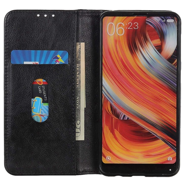 För Xiaomi Redmi Note 13 4G Cover Split Läder Litchi Texture Phone case Black