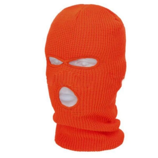 Ny 3-håls helmask för skidmask Cap Balaclava Hood Beanie Warm Tactical Hat Three hole orange