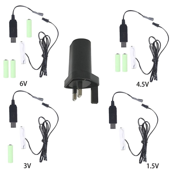 Aa-akun poistaja USB power Vaihda 1–4 kpl 1,5 V Aa-akkua UK-1.5V type