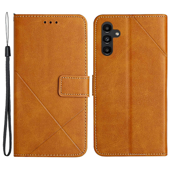 Til Samsung Galaxy A15 5G etui ensfarvet pung læder telefoncover Yellow Style A Samsung Galaxy A15 5G