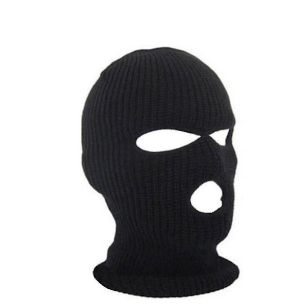 Uusi 3-reikäinen kokokasvohiihtomaski cap Balaclava hupullinen pipo lämmin taktinen hattu Three hole rose red