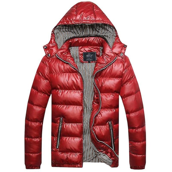 Miesten Puffer Bubble Coat Talven lämpimämpi tikattu topattu takkipäällysvaatteet Purplish Red 4XL