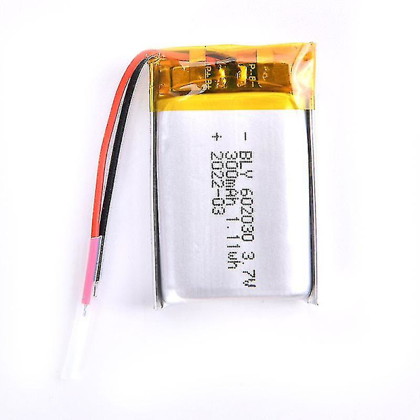 3,7 V 300 mah Li-ion 602030 Li-polymeeri ladattava akku