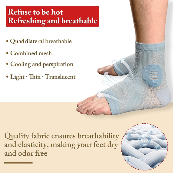 Neuropati smertelindring til fødder Neuropati sokker til mænd og kvinder, fodarmstøtte mod smerter og hævelse gray S