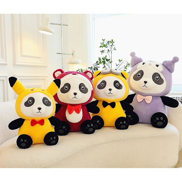 Sencu 2023 New Cross-dressing Panda Girl Söt plyschdocka - Pikachu Kulomi Minions Edition - Perfekt för barns lek och samlare