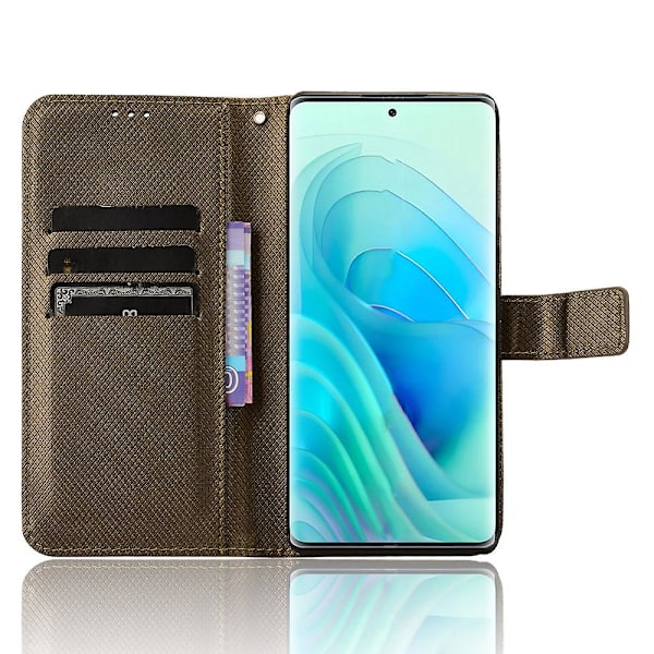 Til Itel S23+ S681l Taske Pung Pu Læder Stand Diamond Texture Telefon Cover Brown