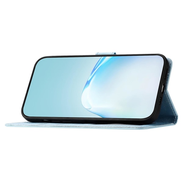 För Samsung Galaxy A33 5G PU Läder Telefon Plånboksställ Cover Silk Texture Flip Case med handrem Azure Style B Samsung Galaxy A33 5G
