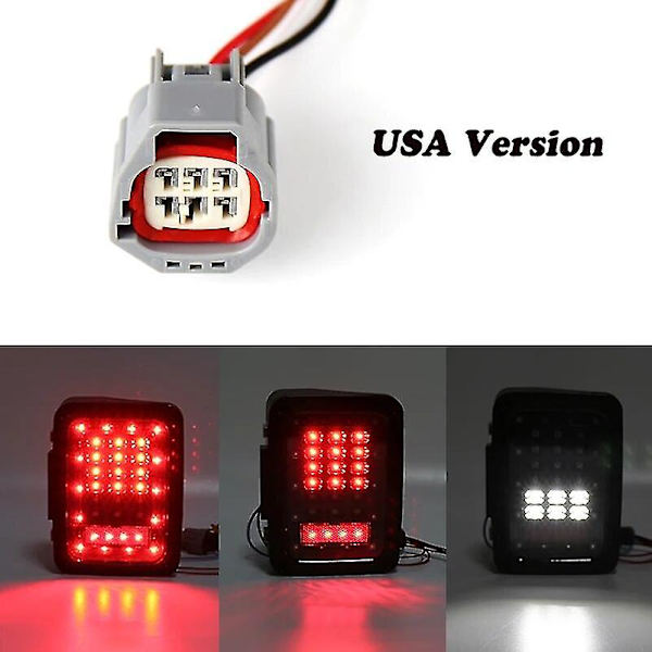 2st Led Bakljus Bakljus Bakre Stötfångarljus Parkering Back Up Back-up Bakljus Bakljus Bakljus för Jeep Wrangler Jk 2007~2016. European Version 1 pair Smoke lens