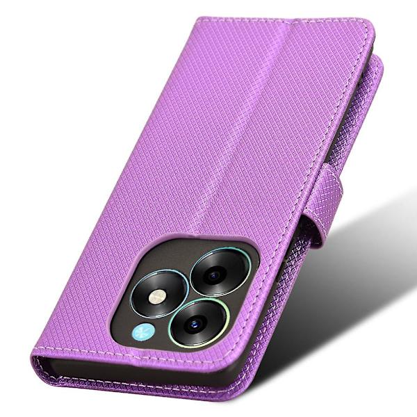 Til Itel S23+ S681l Taske Pung Pu Læder Stand Diamond Texture Telefon Cover Purple