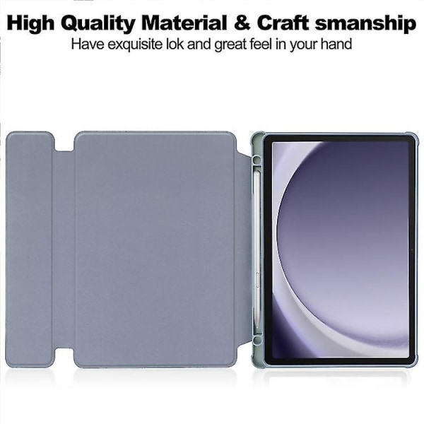 För Samsung Galaxy Tab A9+ 360 Rotation Transparent Smart case med tangentbord Lavender