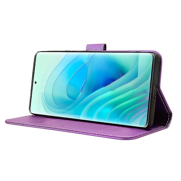 Til Itel S23+ S681l Taske Pung Pu Læder Stand Diamond Texture Telefon Cover Purple