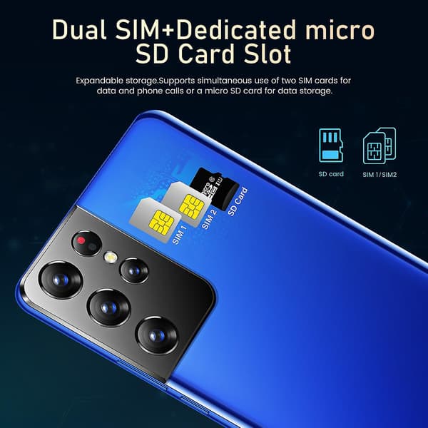 Smartphone 6,1-tums A21plus Android 11 System 5000mah 6gb+128gb Android-telefon blue