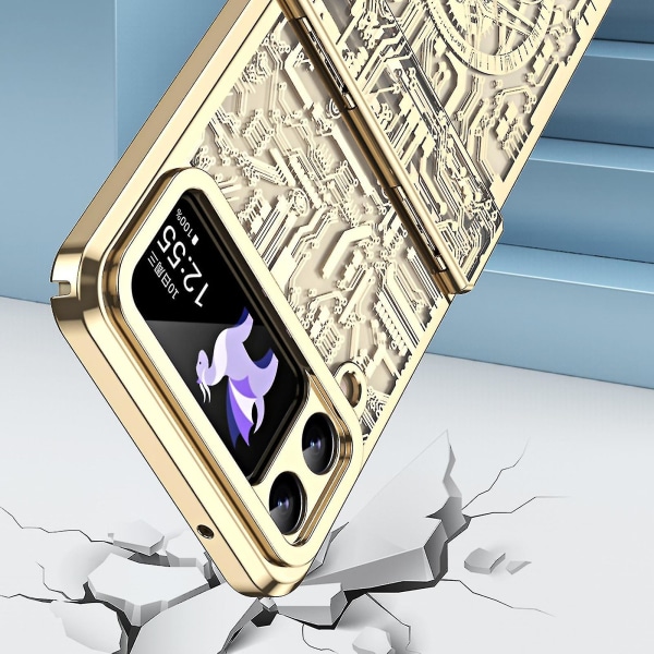Galaxy Z Flip 5 Case, Samsung Z Flip 5 Case Gångjärnsskydd Stötsäkert Case För Galaxy Flip 5 5g silver