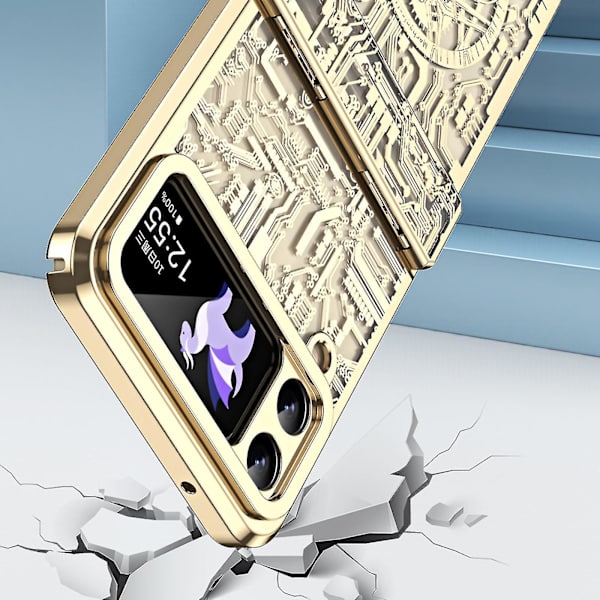 Galaxy Z Flip 5 etui, Samsung Z Flip 5 etui Hængselsbeskyttelse Stødsikker beskyttelsescover til Galaxy Flip 5 5g black