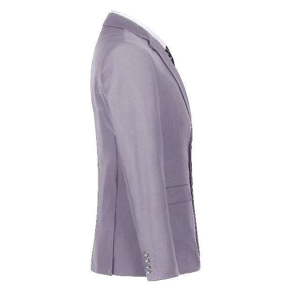 Herredragt til bryllupsfest Middag 3-delt Business Suit Blazer Vest Bukser 9 farver Light Grey XS
