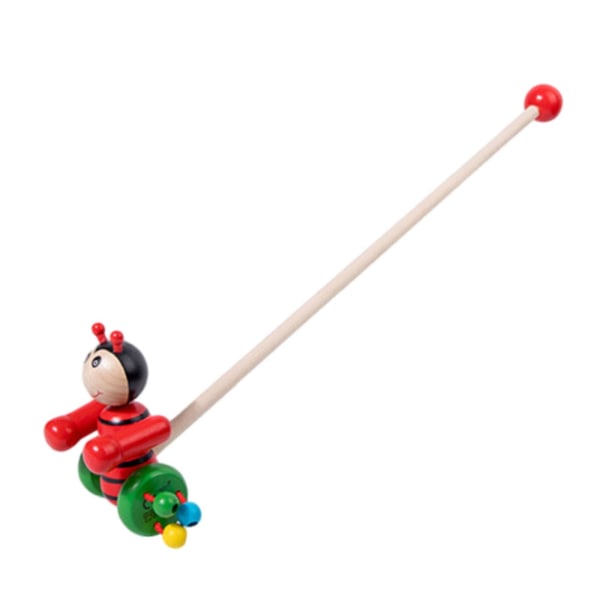 Træ Push Along Walking Legetøj, Småbørn Push Toy, Træ Børn Walking, Walking Småbørns Legetøj til indendørs kravle bee Multi
