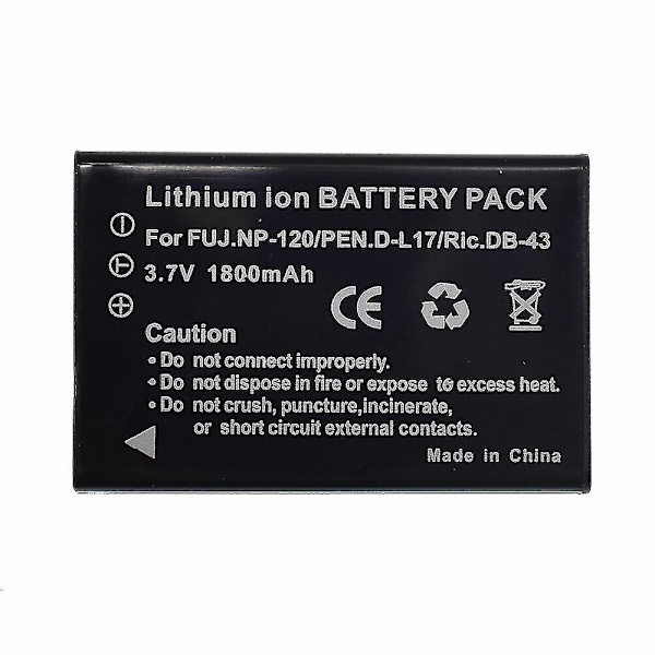 Np-120 Np120 Li-ion batteri kompatibelt Fujifilm Fuji Finepix F10 F11 kamera 1800mah-DG
