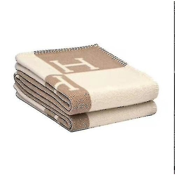 Newwool Cashmere Pläd filtar Kudde Soffa Sängkläder Sjal Julpresent Khaki