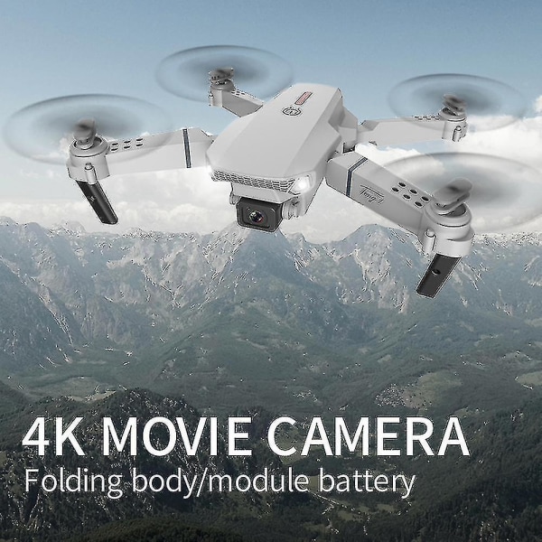 E88 Pro Drone kameralla aikuisille ja lapsille, 4k HD Wifi Fpv drone, taitettava Rc-nelikopteri aloittelijoille, lelulahjat 3 paristolla