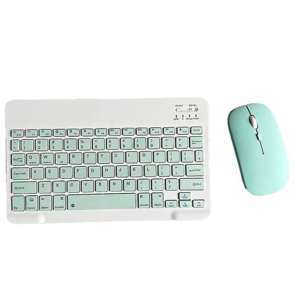 Ladattava Bluetooth näppäimistö ja hiiri -yhdistelmä Ultraohut kannettava kompakti langaton set Android Windows -tablettipuhelimelle Ipad Iosille light green